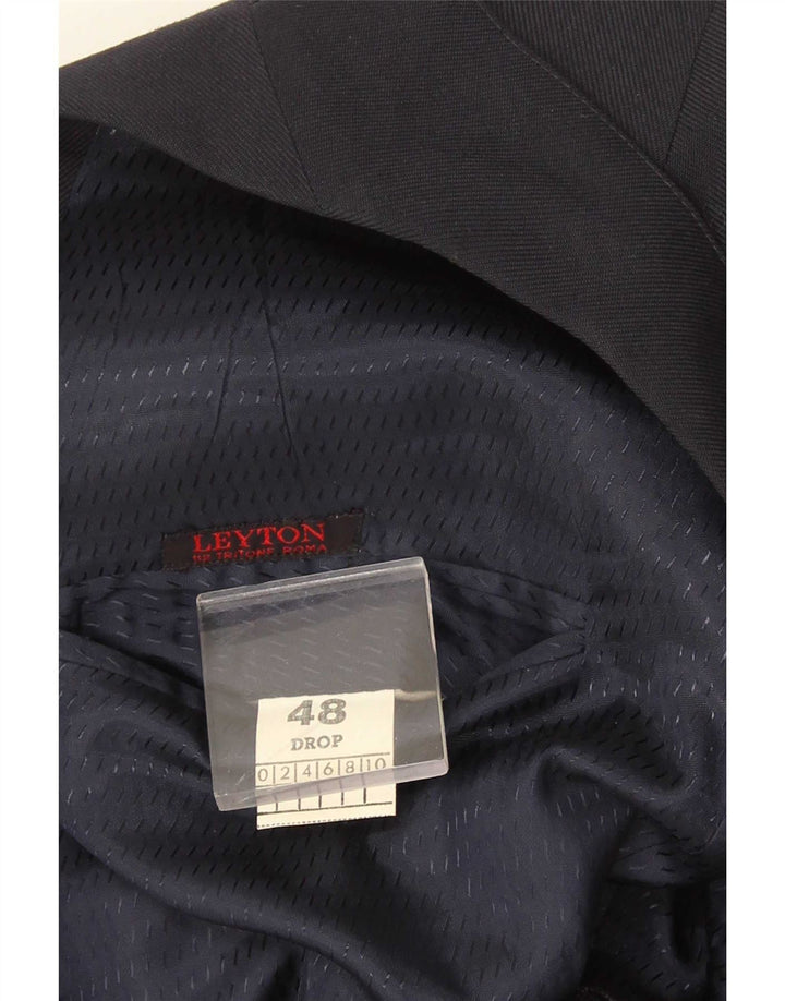 Giacca blazer doppiopetto vintage da uomo IT 48 blu navy medio