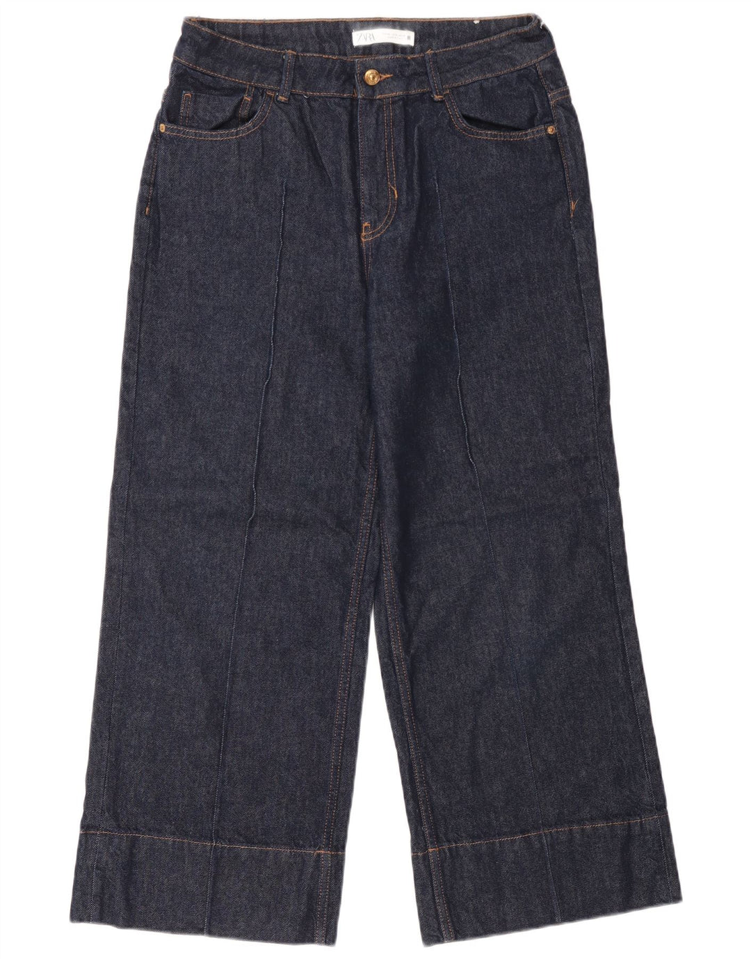 Jeans larghi da donna Zara EU 40 medio W30 L27 cotone blu navy