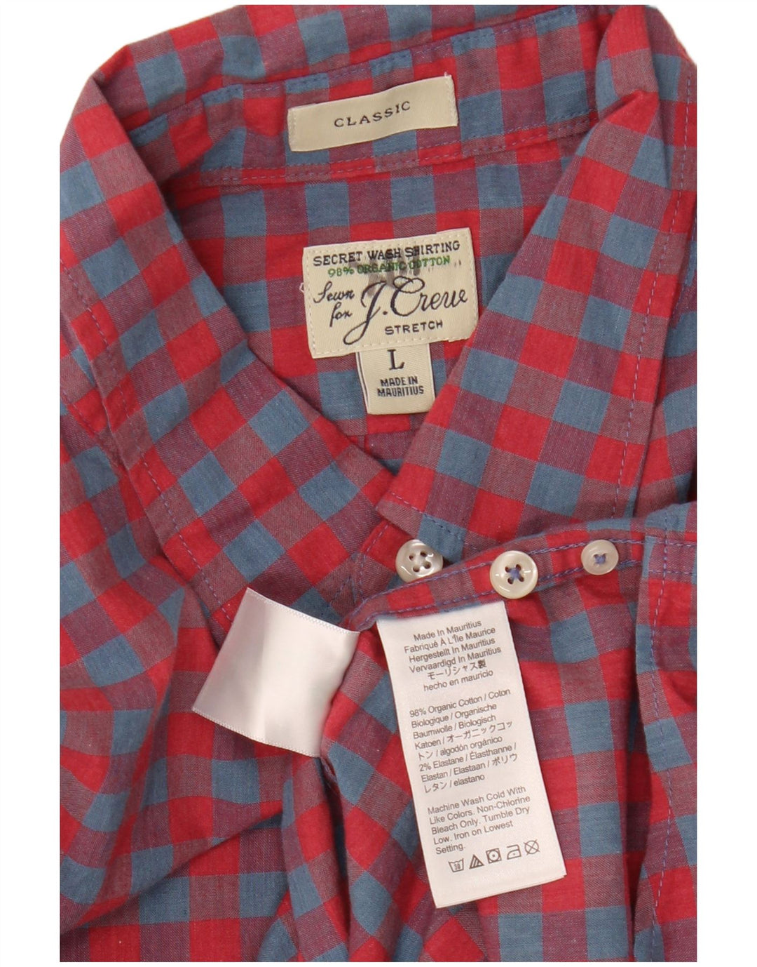 J. CREW Camicia da uomo dalla vestibilità classica, grande in cotone a quadretti rossi