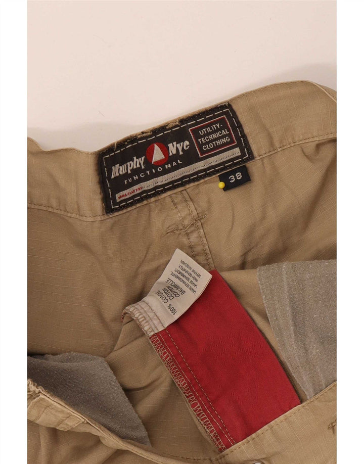 Pantaloncini cargo da uomo Murphy & Nye W38 XL in cotone beige