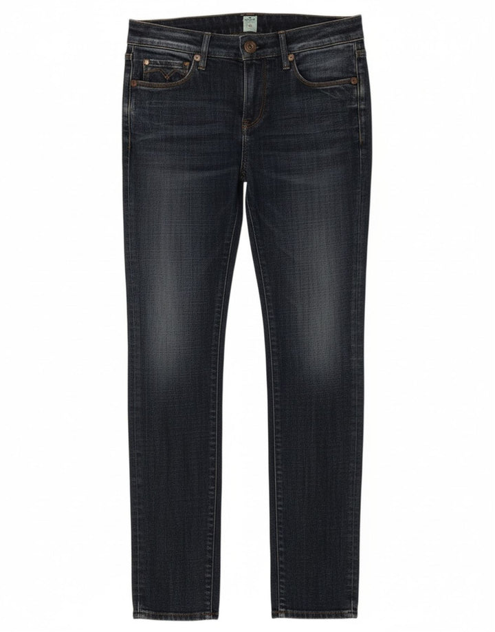 Jeans slim Replay D-Rose da donna W28 L32 cotone blu navy