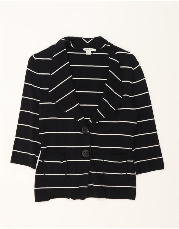 Maglione cardigan con maniche a 3/4 da donna Marella UK 12 medio a righe nere