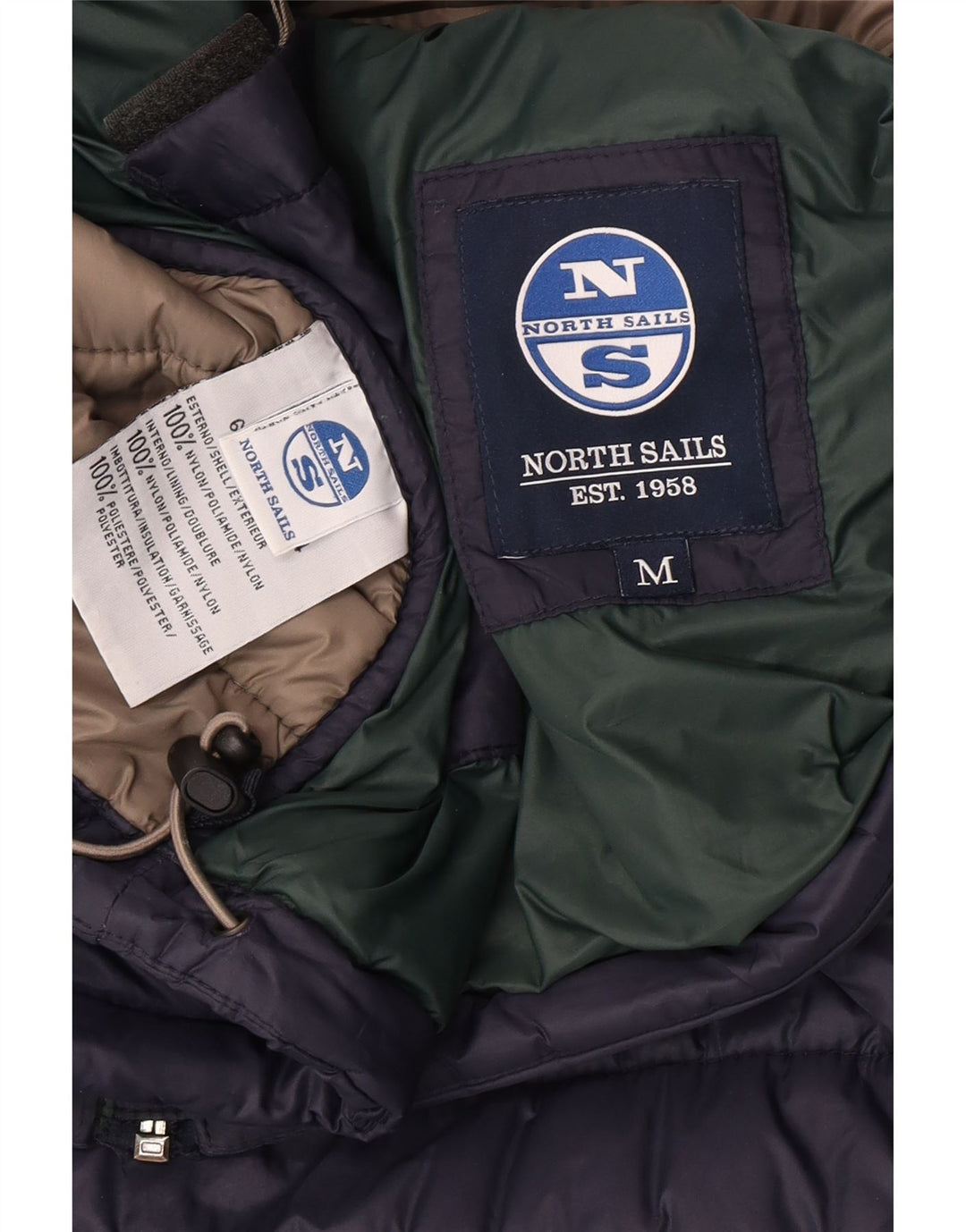 Giacca imbottita da uomo North Sails UK 38 nylon blu navy medio
