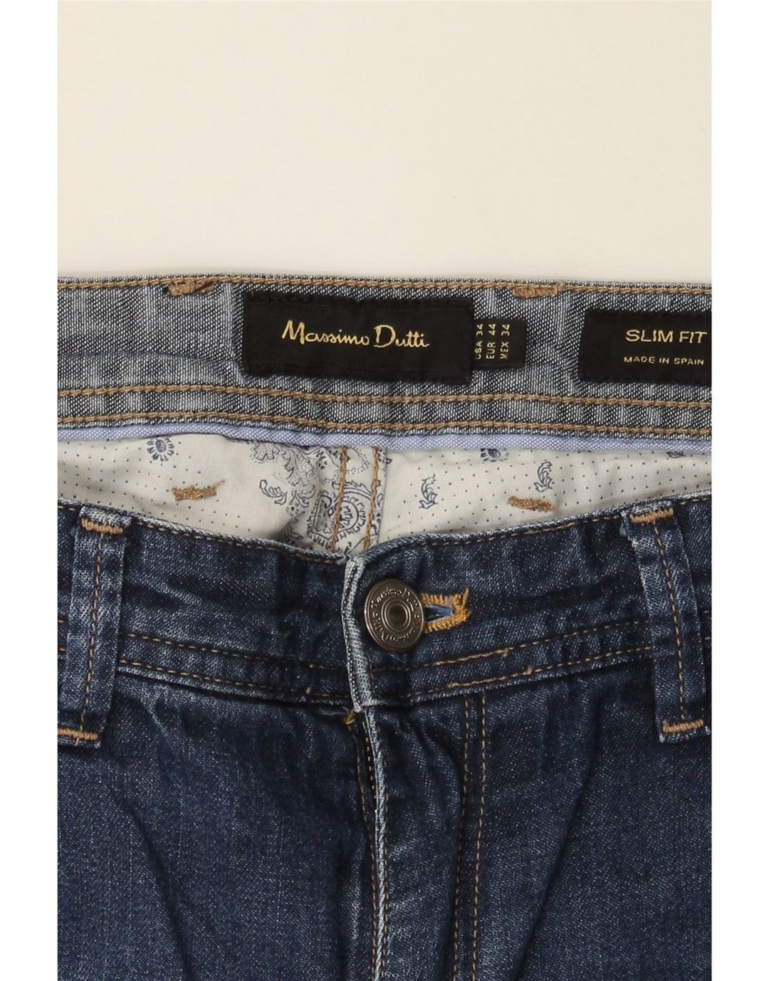 MASSIMO DUTTI Mens Slim Jeans W34 L29 Blue Cotton Vintage Massimo Dutti and Second-Hand Massimo Dutti from Messina Hembry 