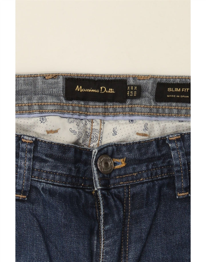 MASSIMO DUTTI Mens Slim Jeans W34 L29 Blue Cotton Vintage Massimo Dutti and Second-Hand Massimo Dutti from Messina Hembry 