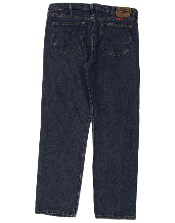 Jeans dritti da uomo Wrangler vestibilità rilassata W36 L32 cotone blu