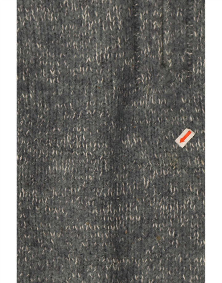Maglione da uomo Marks & Spencer con collo con zip blu Harbour XL grigio chiazzato
