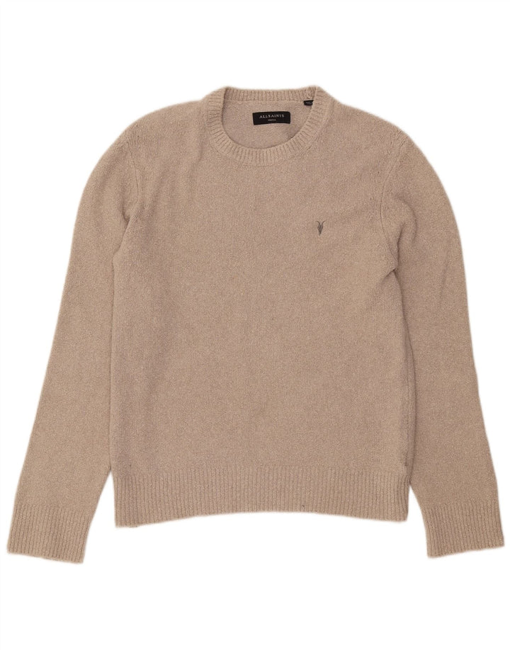 Maglione maglione girocollo da uomo ALL SAINTS piccolo in cotone beige