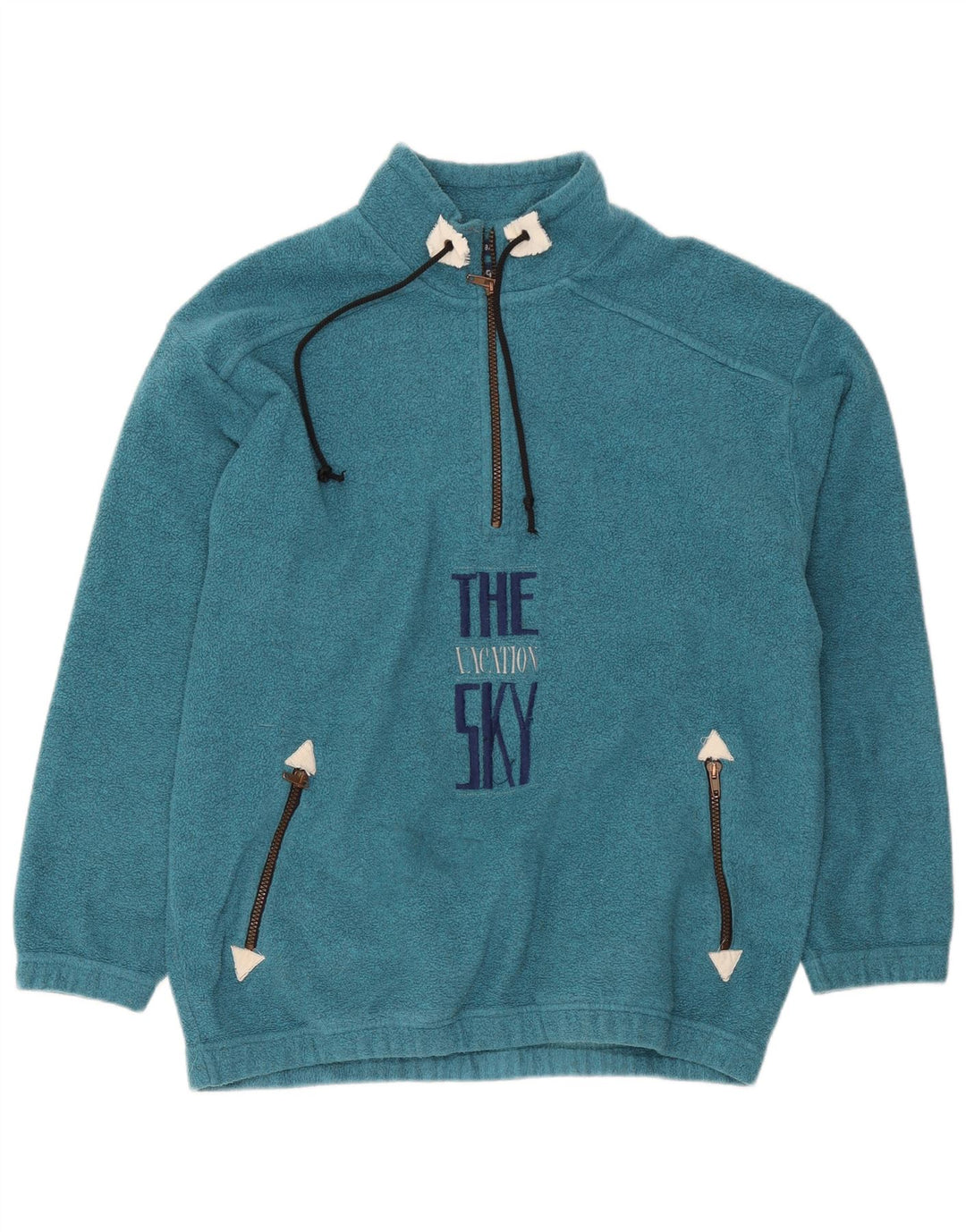 Maglione in pile Campagnolo da uomo con zip grafica e collo IT 48 blu medio