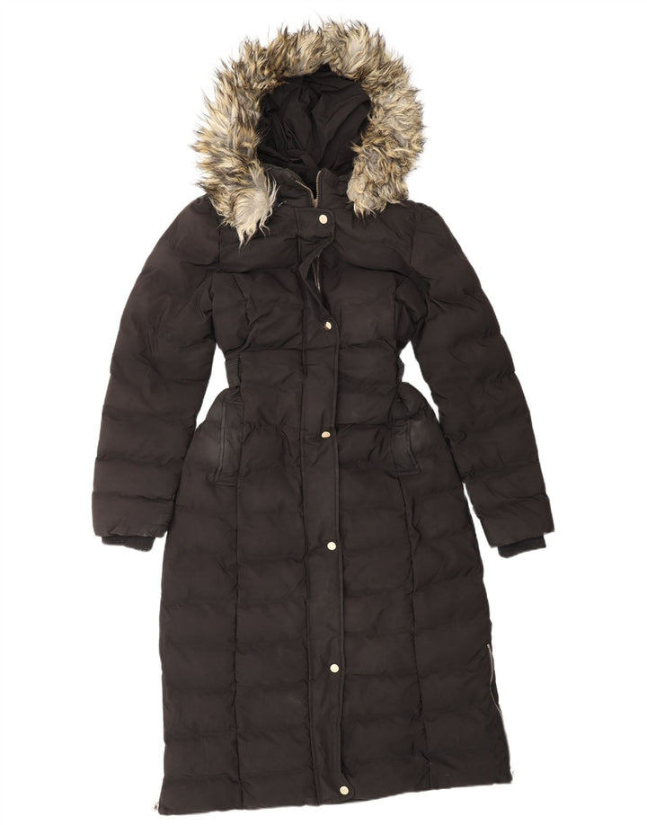 Cappotto imbottito con cappuccio da donna OASIS UK 12 medio poliestere nero