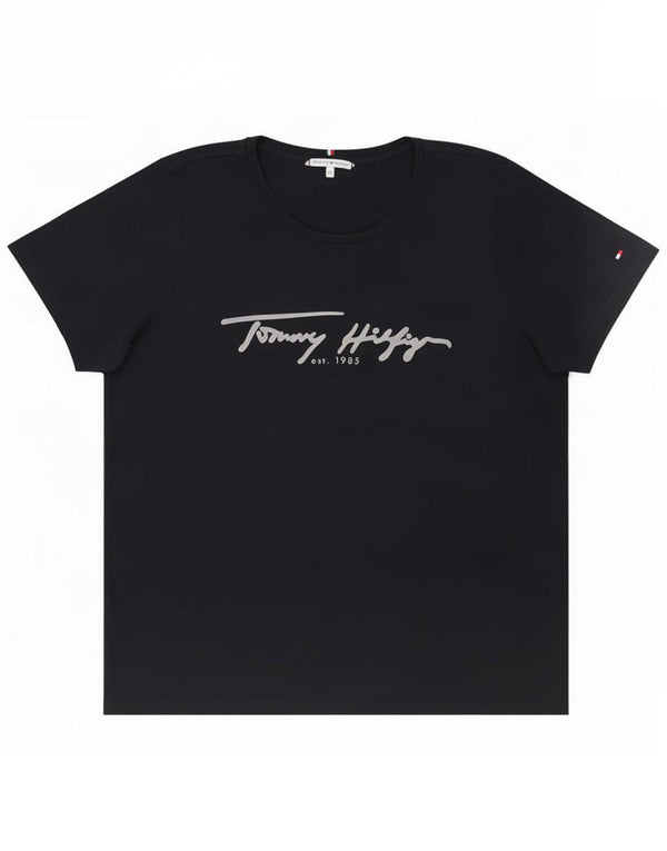 T-shirt grafica a maniche corte da donna Tommy Hilfiger Top UK 20 2XL Blu navy
