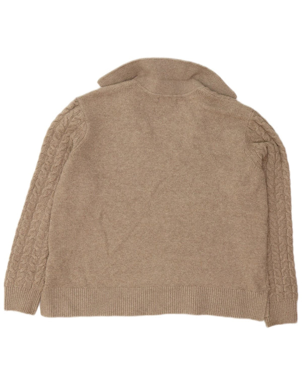 Maglione maglione collo alto da donna Marks & Spencer UK 14 grande marrone screziato