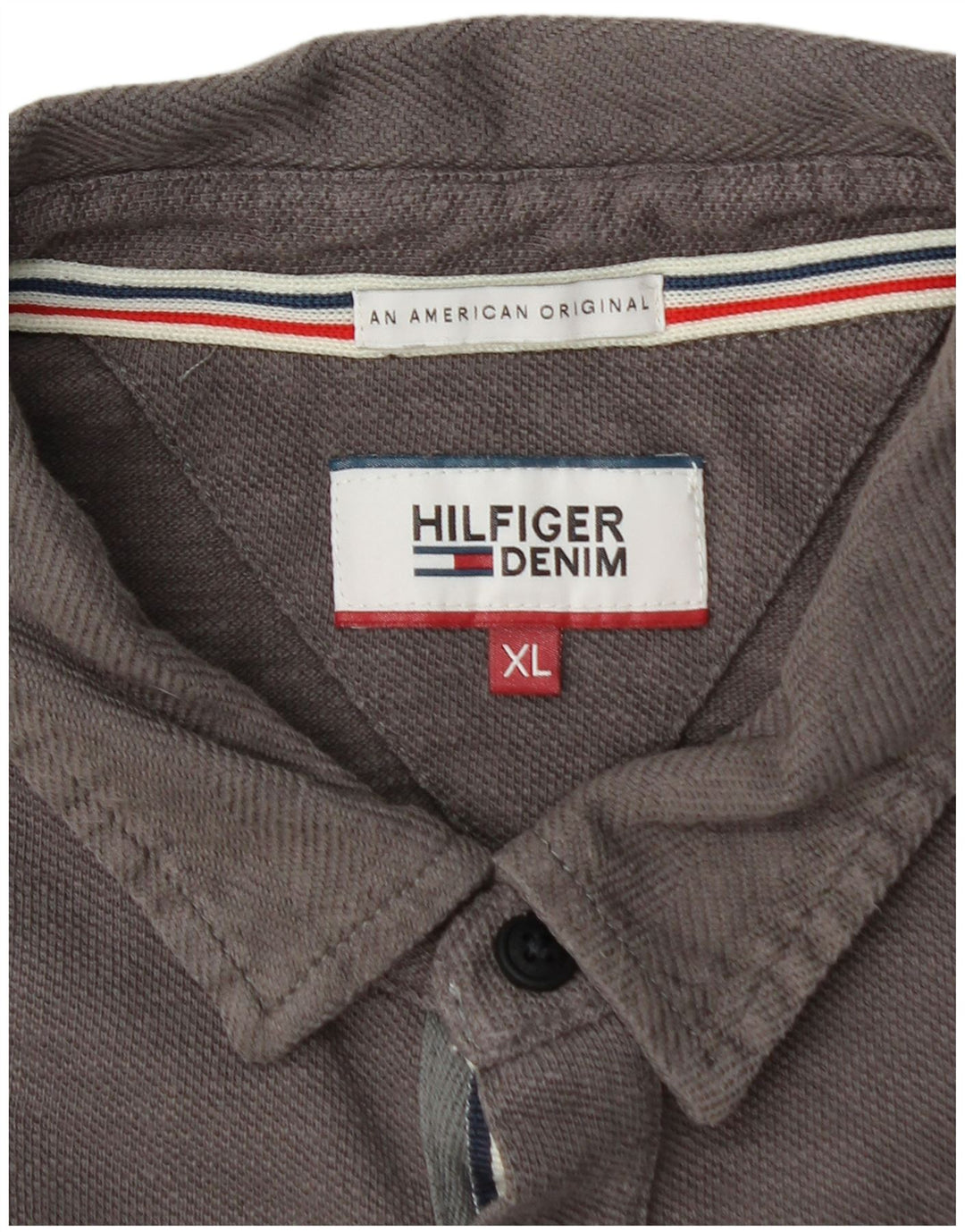 TOMMY HILFIGER Polo grafica da uomo a maniche lunghe XL grigia