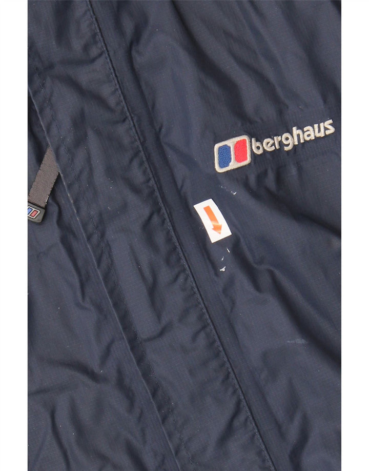 BERGHAUS Womens Hooded Rain Jacket UK 16 Large  Navy Blue Nylon