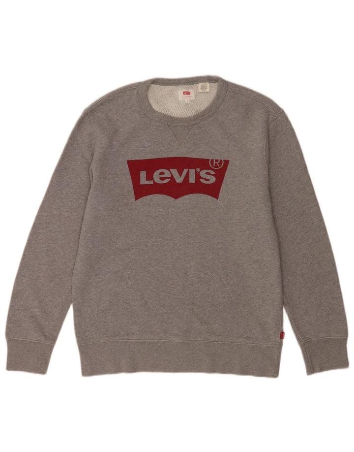 Felpa grafica da uomo Levi's, piccola, in cotone grigio