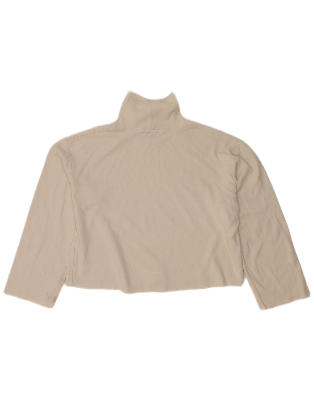 Top corto oversize da donna Zara a maniche lunghe UK 14 cotone bianco medio