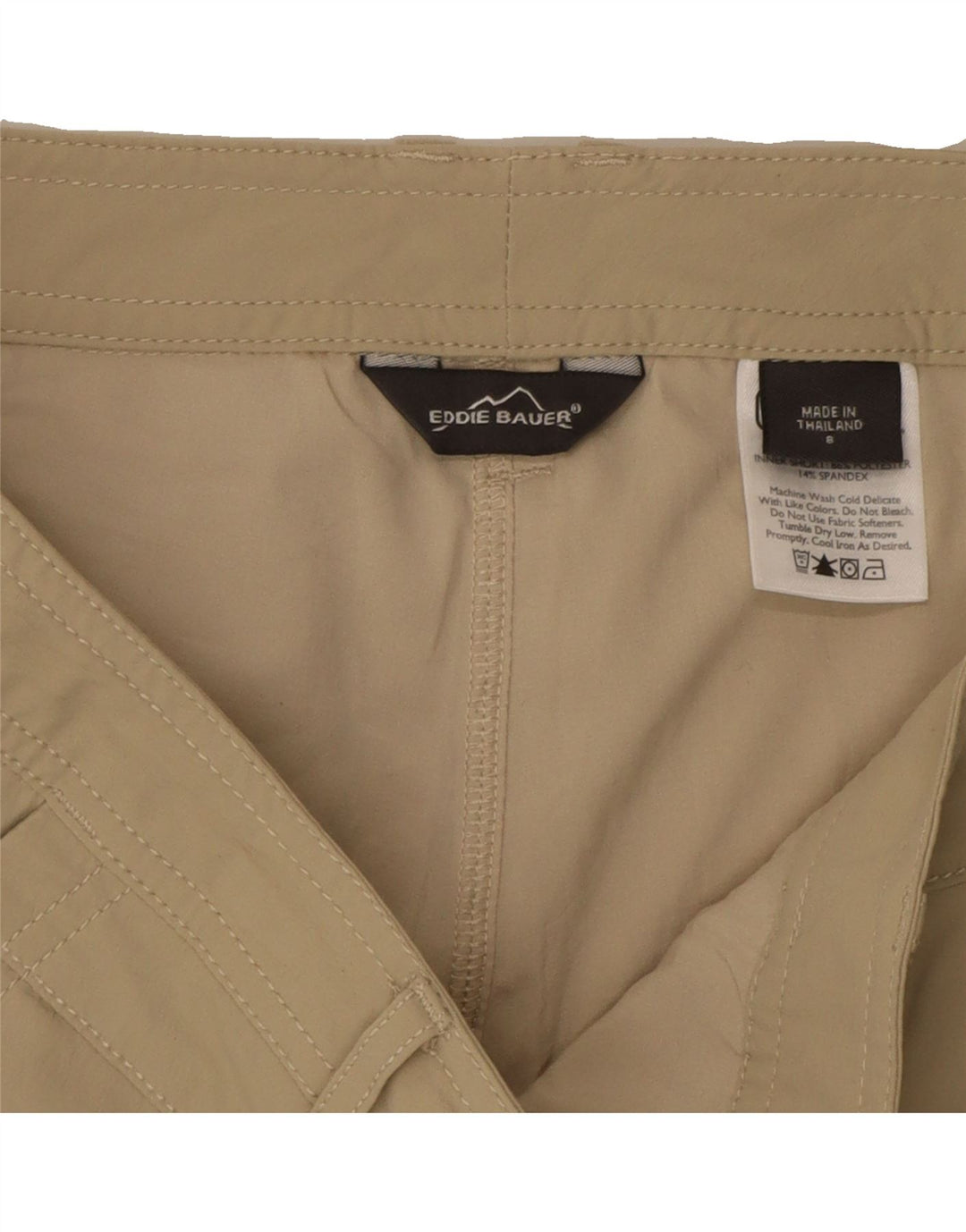 EDDIE BAUER Womens Mini Skirt US 8 Medium W34 Beige Nylon Vintage Eddie Bauer and Second-Hand Eddie Bauer from Messina Hembry 