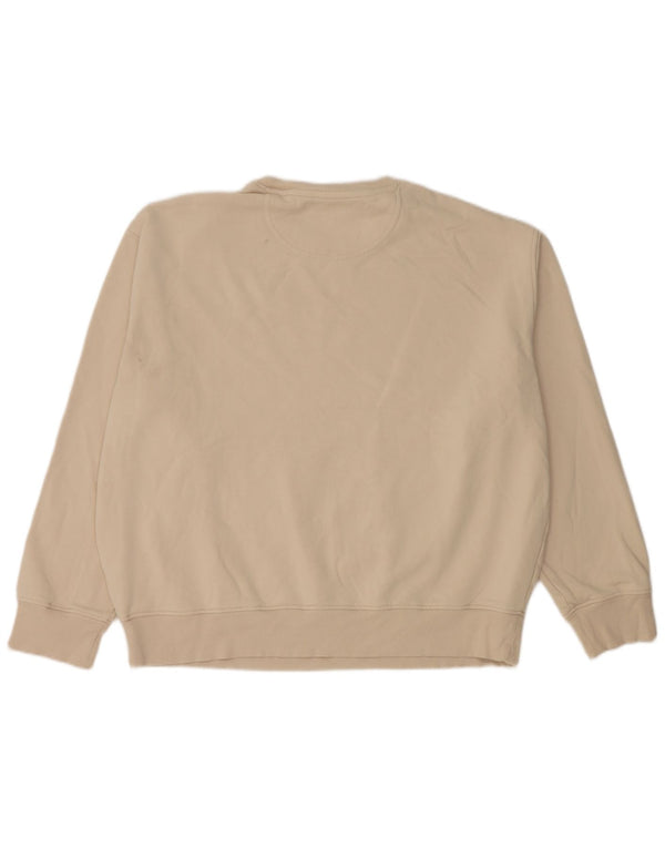 Felpa da donna Marks & Spencer vestibilità comoda maglione UK 18 XL cotone beige