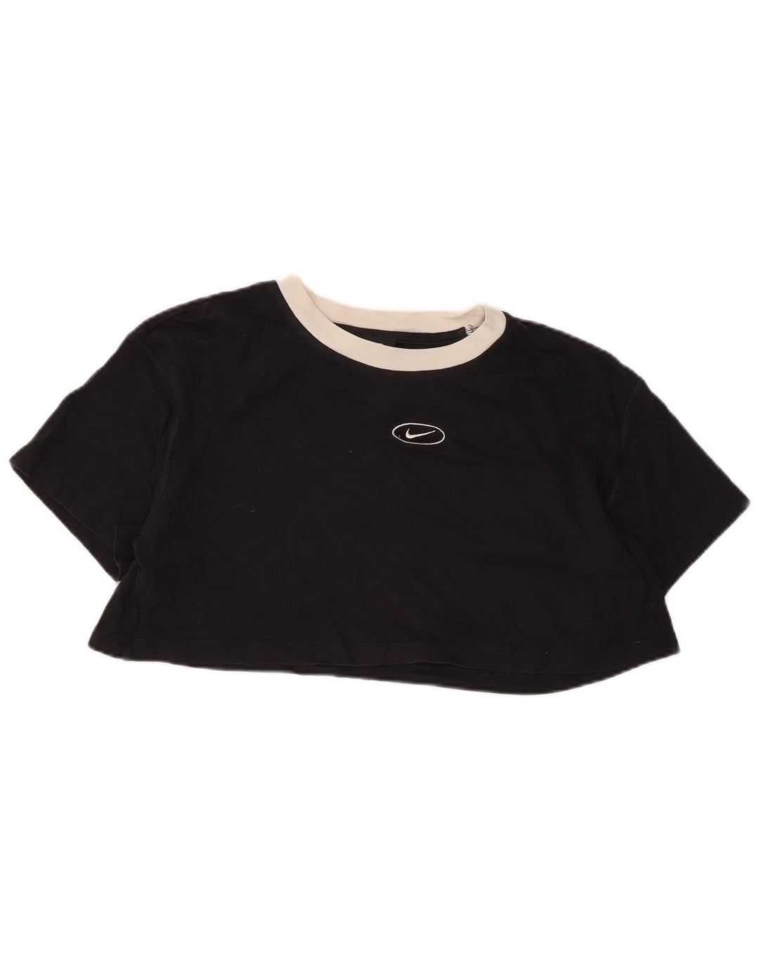 T-shirt corta Nike Swoosh da donna, piccola, in cotone nero