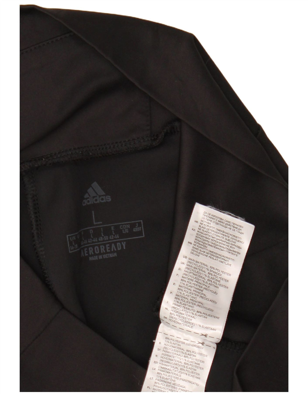 Leggings ADIDAS Aeroready da donna UK 16/18 Large Nero Poliestere
