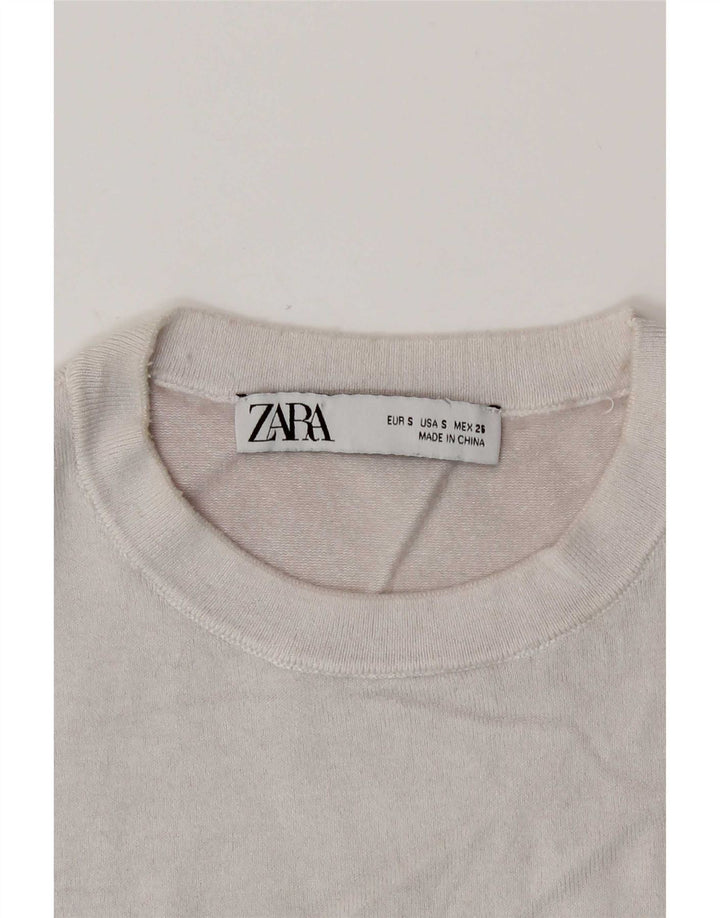 Canotta Zara da donna UK 8 piccola bianca
