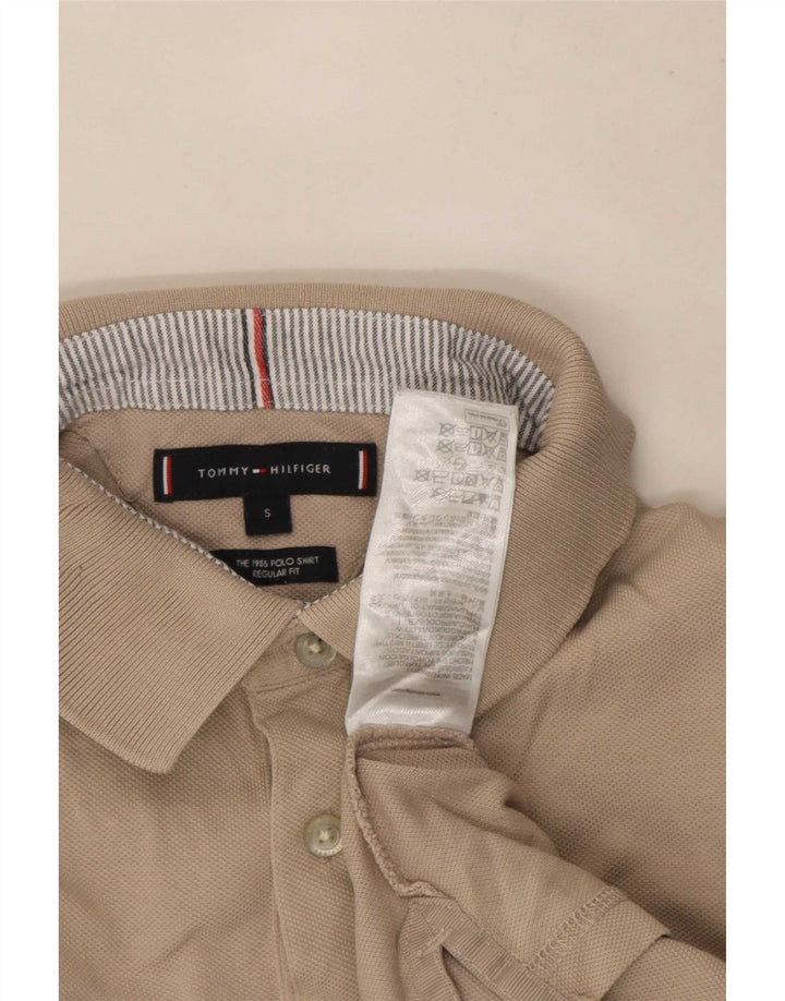 Polo Tommy Hilfiger da uomo vestibilità regolare piccola in cotone beige