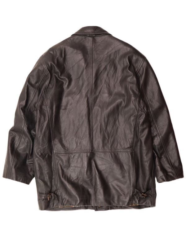 Giacca in pelle da uomo VINTAGE IT 54 2XL Pelle nera