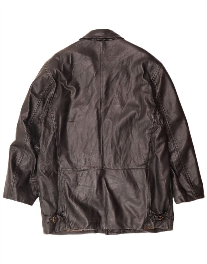 Giacca in pelle da uomo VINTAGE IT 54 2XL Pelle nera