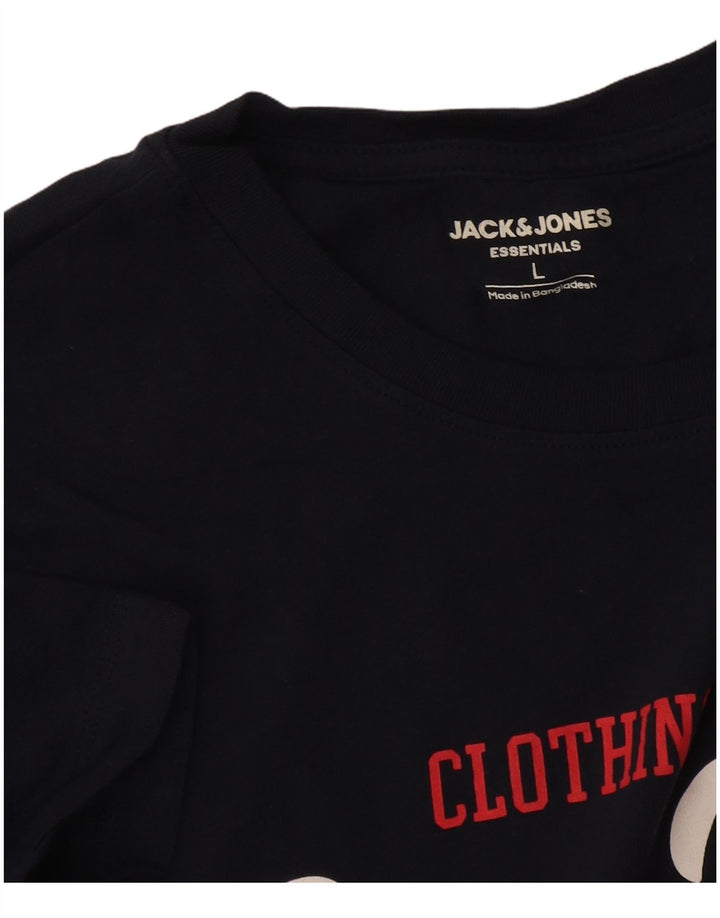 T-shirt grafica da uomo Jack & Jones Top grande blu navy