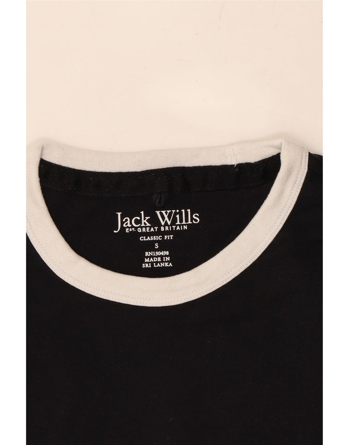 JACK WILLS Mens Classic Fit T-Shirt Top Small Black Cotton Vintage Jack Wills and Second-Hand Jack Wills from Messina Hembry 