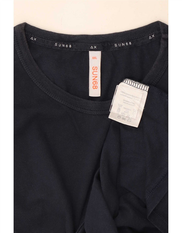 T-shirt da uomo Sun68 Top 2XL cotone blu navy
