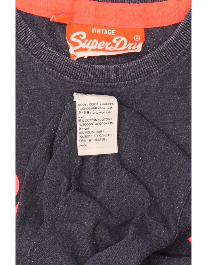 T-shirt grafica da uomo Superdry Top Small in cotone blu navy