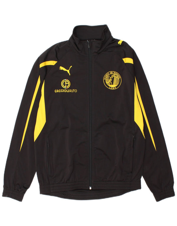 Giacca da ginnastica grafica da uomo Puma Small in poliestere color block nero