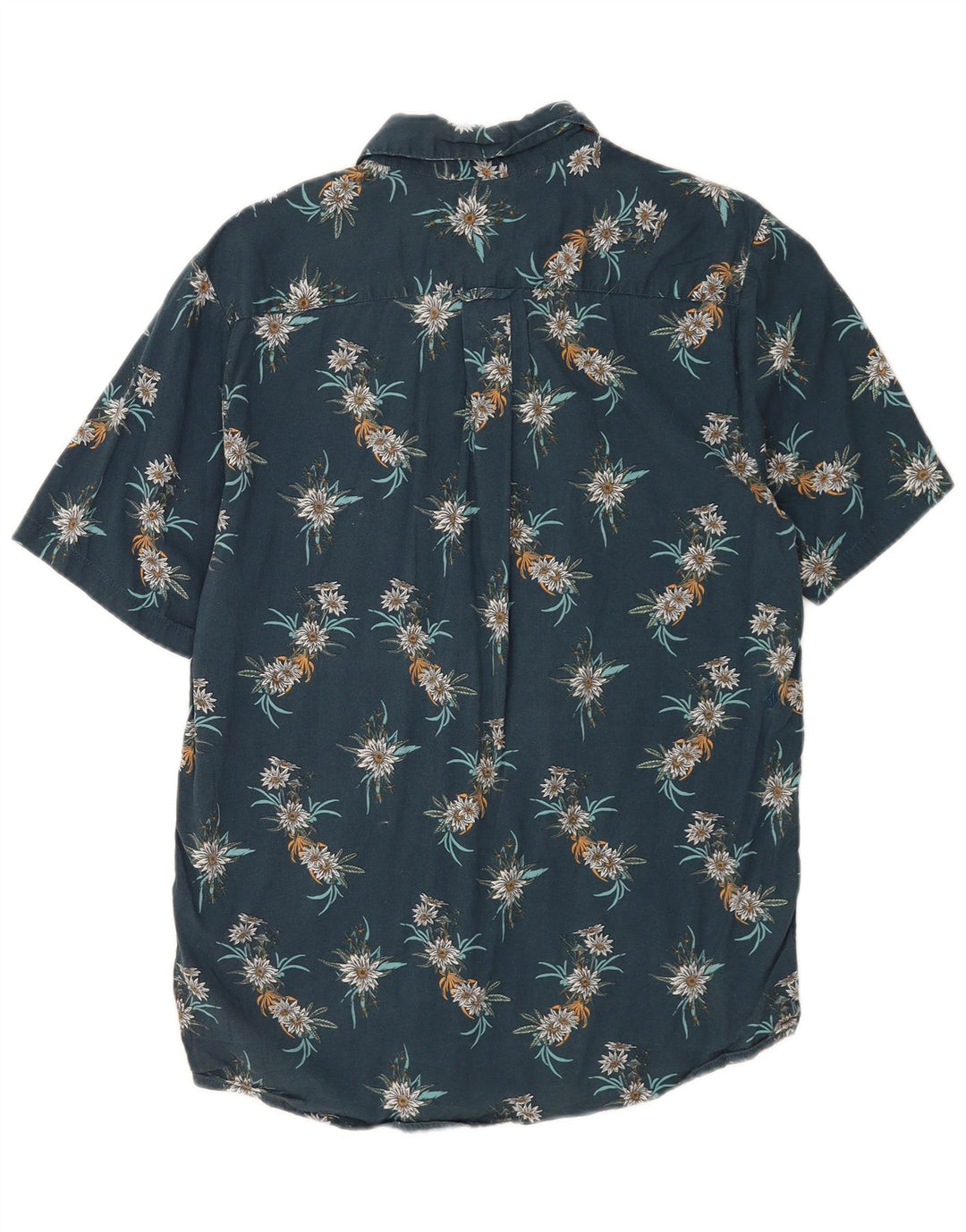 Camicia Volcom da uomo a maniche corte dal taglio classico in cotone floreale blu medio