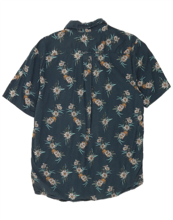 Camicia Volcom da uomo a maniche corte dal taglio classico in cotone floreale blu medio