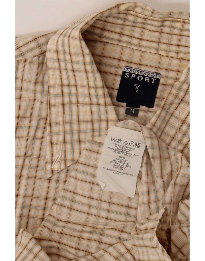 Camicia Trussardi Uomo Cotone Check Beige Medio