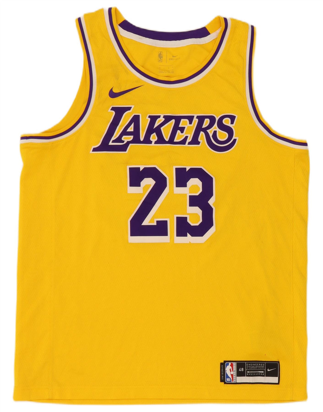 Canotta grafica Nike Lakers da uomo, grande, in poliestere giallo