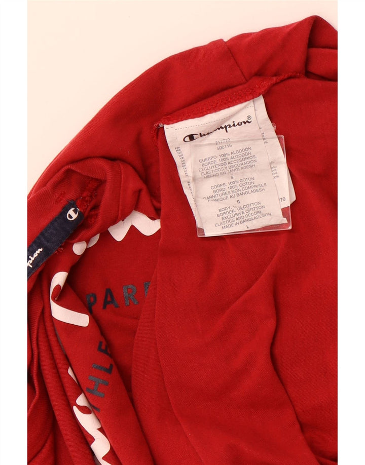 T-shirt grafica da uomo CHAMPION Top grande in cotone rosso