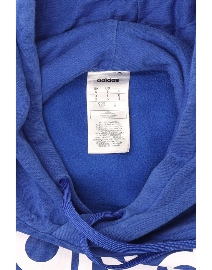 Maglione con cappuccio grafico da uomo ADIDAS piccolo in cotone blu