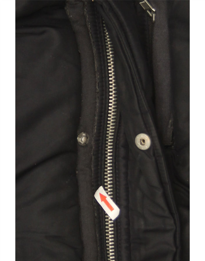 Giubbotto bomber con cappuccio da uomo Zara UK 40 grande poliestere blu navy