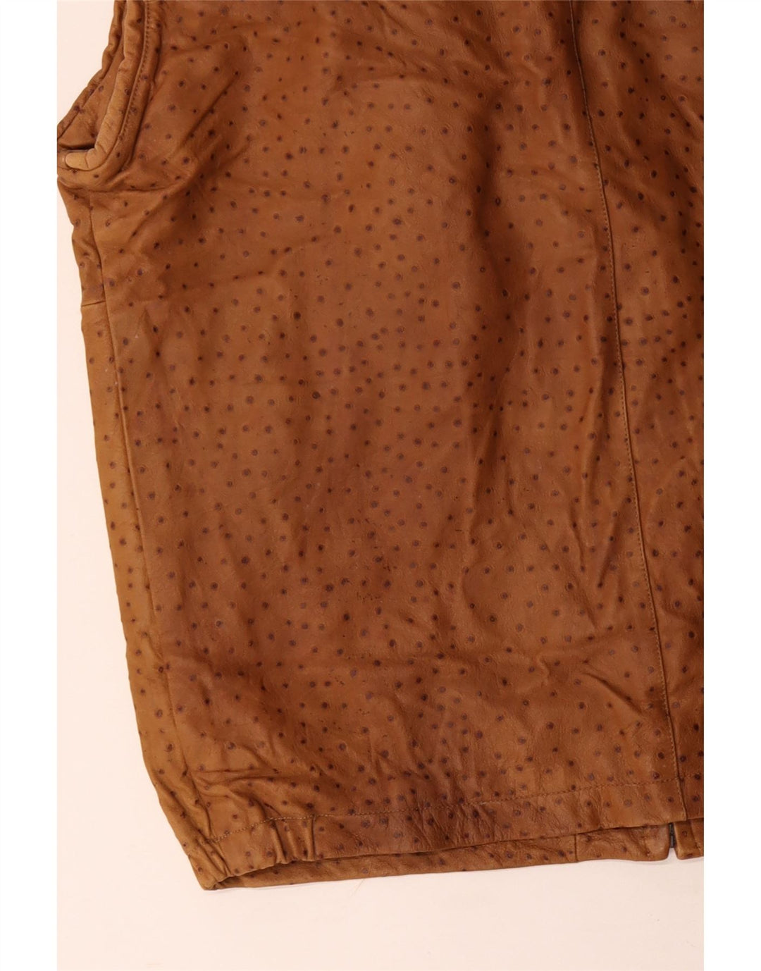 Gilet in Pelle Uomo VINTAGE IT 56 3XL Marrone Maculato