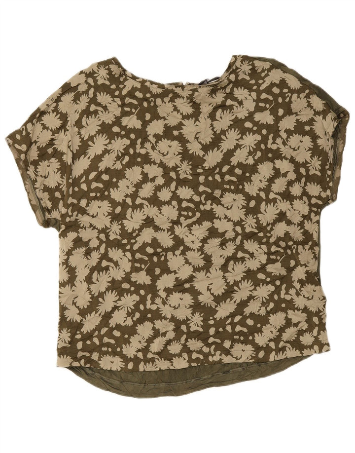 T-shirt da donna Marks & Spencer Top UK 14 poliestere floreale verde grande