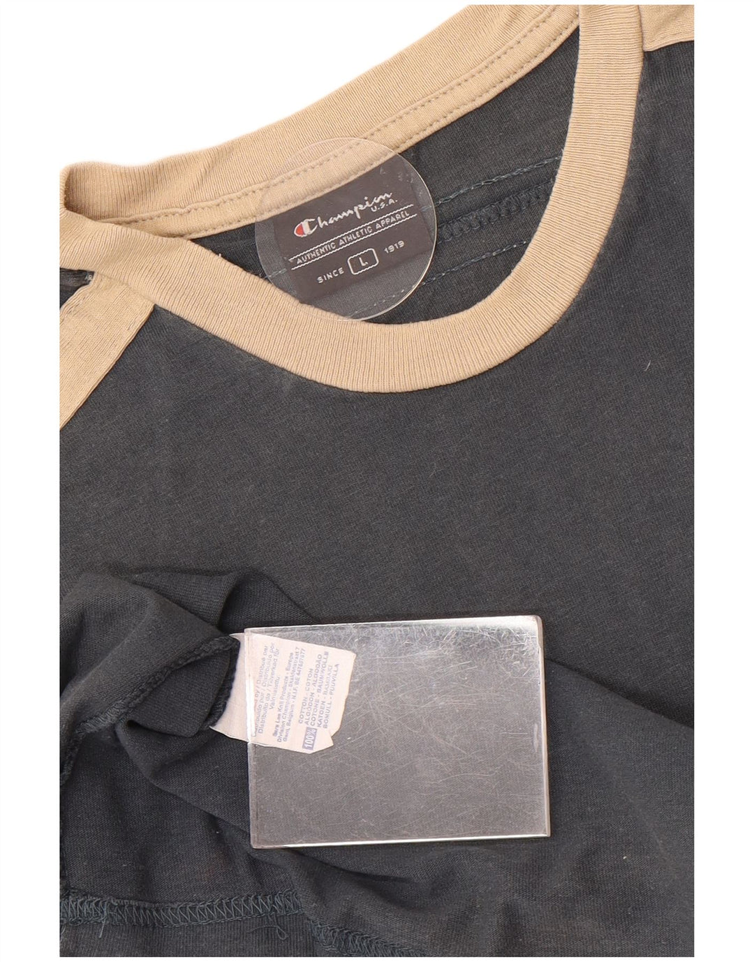 CHAMPION Canotta da uomo grande in cotone color block grigio