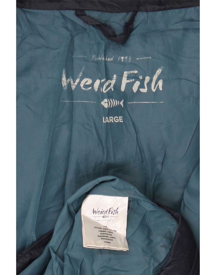 Giacca imbottita da uomo Weird Fish UK 40 Large in nylon blu navy