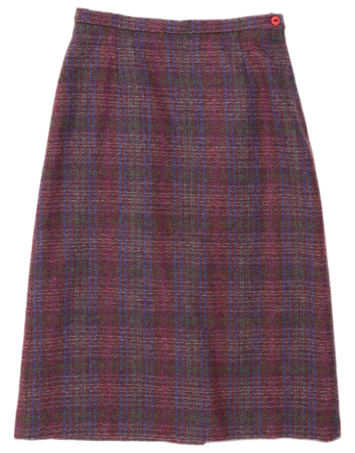 Gonna longuette da donna Pitlochry UK 14 media W30 lana a quadri multicolore