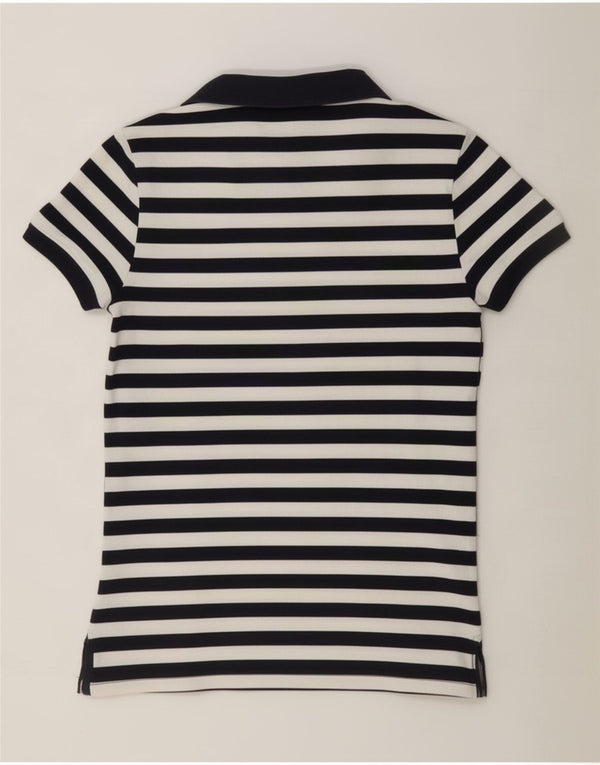 Polo da donna Puma UK 10 piccola in cotone a righe bianche