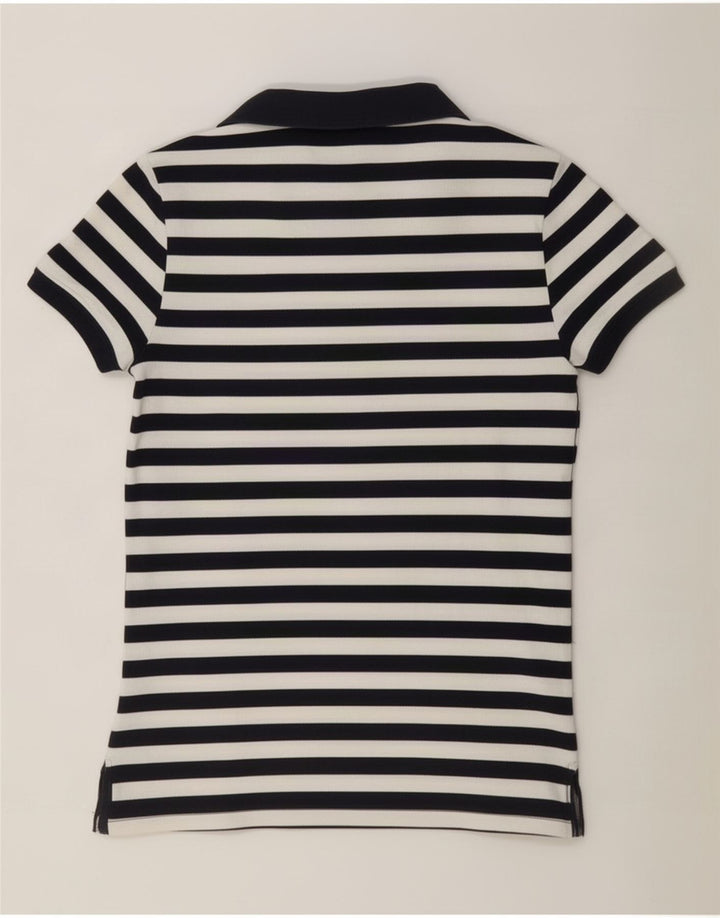 Polo da donna Puma UK 10 piccola in cotone a righe bianche