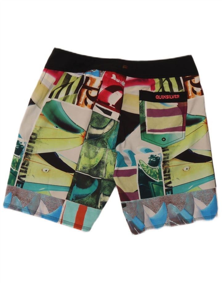 Quiksilver Pantaloncini da bagno da uomo con motivo astratto medio multicolore