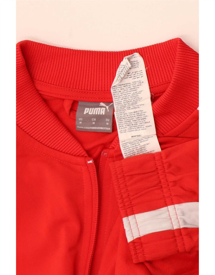 Giacca da tuta da uomo Puma in poliestere color block rosso medio