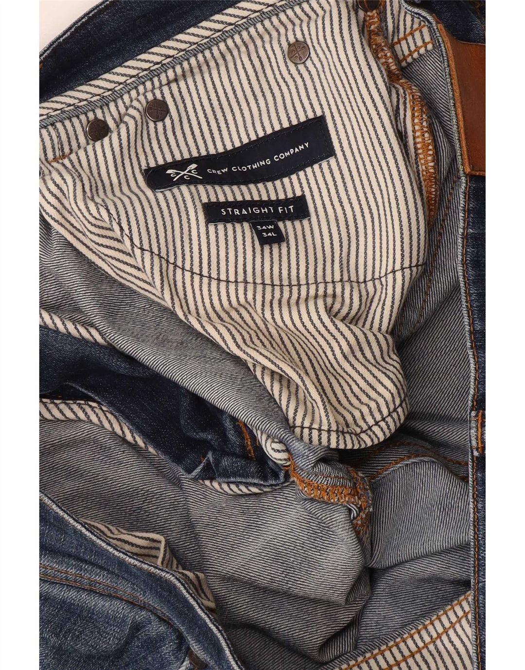 Crew Clothing Jeans dritti da uomo W34 L34 Blu